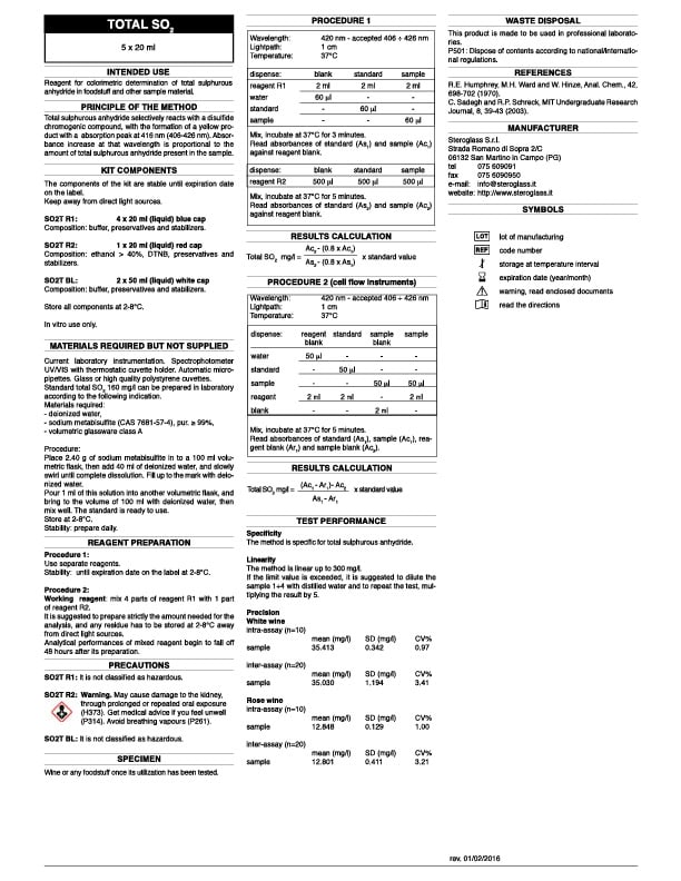 TotalSO2TestKitInsert